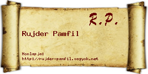 Rujder Pamfil névjegykártya